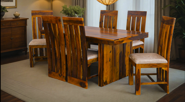 Apex 6 seater Dining set in Honey Finish