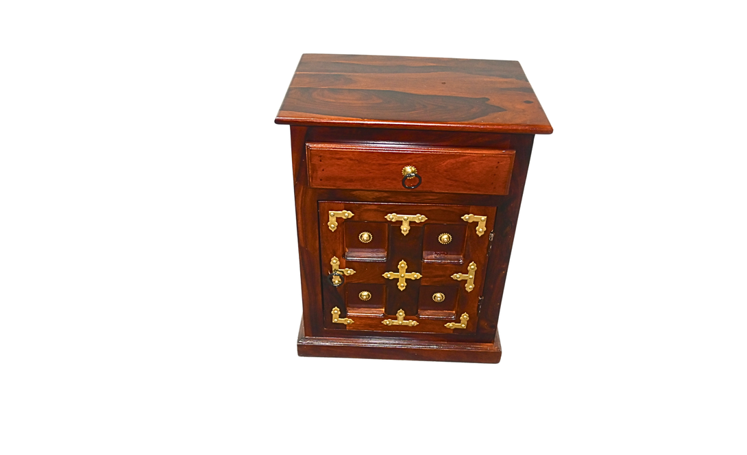 Lt Table LT Bed Side Table in Honey Finish – Solid Wood Decor