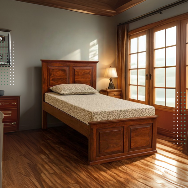 Shape Single Bed without Storage in Honey Finish