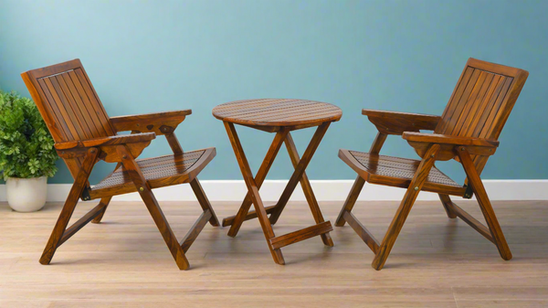 Folding Chair Set in Honey Finish