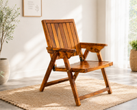 Belt Folding Arm Chair in Honey Finish