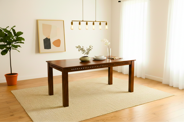 Adal 6 Seater Dining Table in Honey Finish