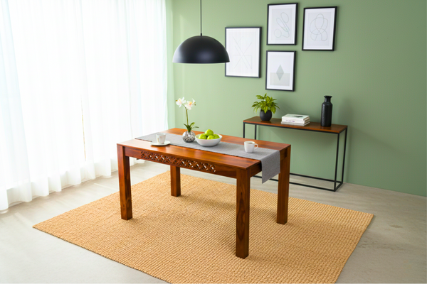 Denim 4 Seater Dining Table in Honey Finish