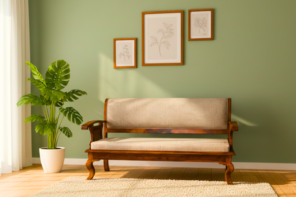 Majestic 3 Seater Sofa in Honey Finish
