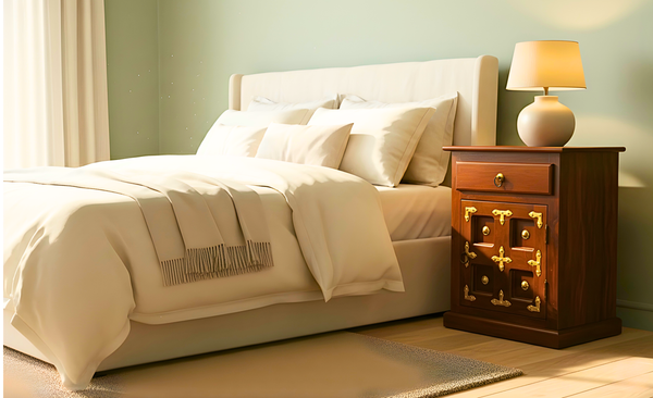 LT Bed Side Table in Honey Finish