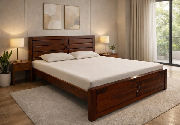 Arch King Size Bed in Honey Finish Without Storage