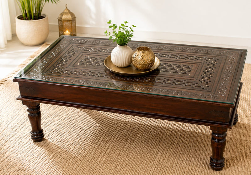Jiksa Coffee Table Walnut Finish