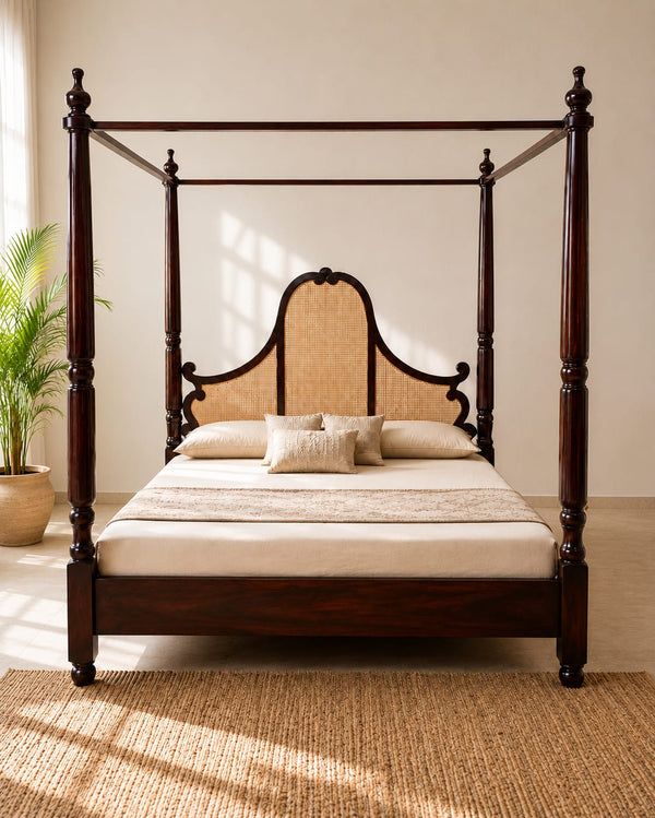 CrownX King size bed without storage in walnut finish