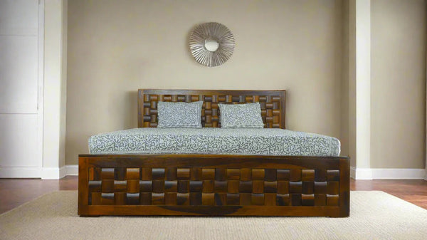 SWD Woven King Size Bed With Box Storage