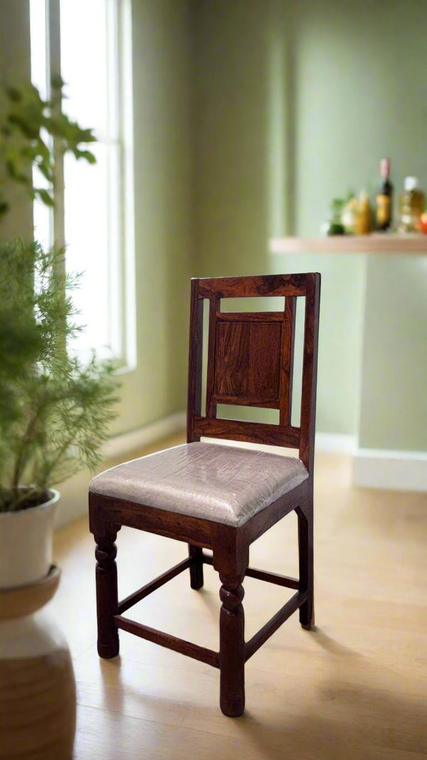 Brass Plate Dining Chair in Honey Finish