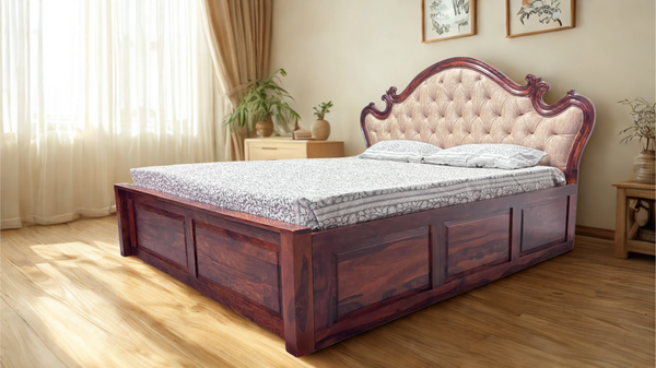Moon Cushion Kind Size Bed in Honey Finish