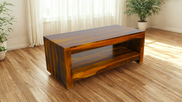 Double Top Coffee Table in Honey Finish