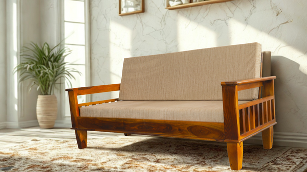 Silica 3 Seater Sofa in Honey Finish