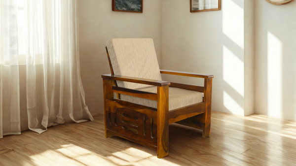 Magazine 1 Seater Sofa in Honey Finish