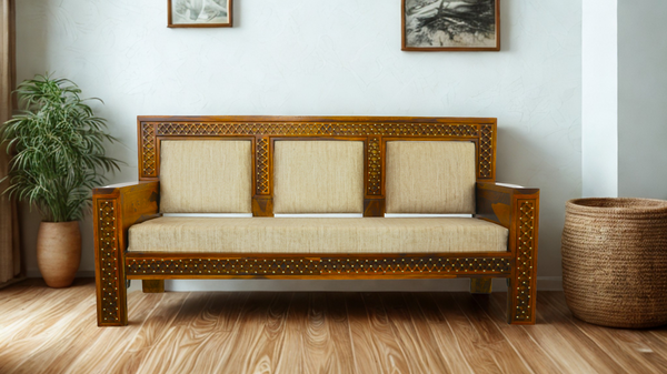 Jiksa 3 Seater Sofa in Honey Finish