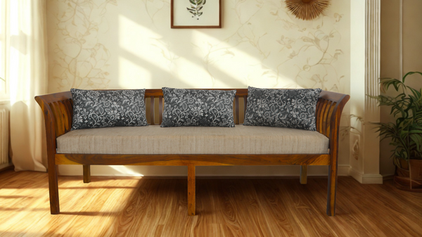 Thunder 3 seater sofa set in Honey Finish