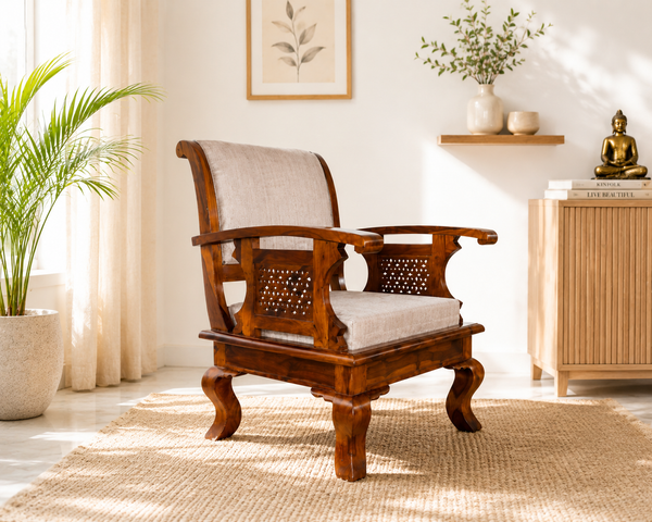 Majestic 1 Seater Sofa in Honey Finish
