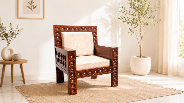Rustic 1 Seater Sofa in Honey Finish