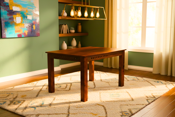 Adal 4 Seater Dining Table in Honey Finish